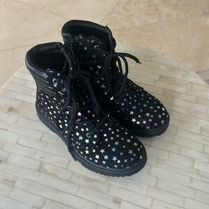 Tucker & Tate black with stars girl boots size 12. Worn a couple of times only!